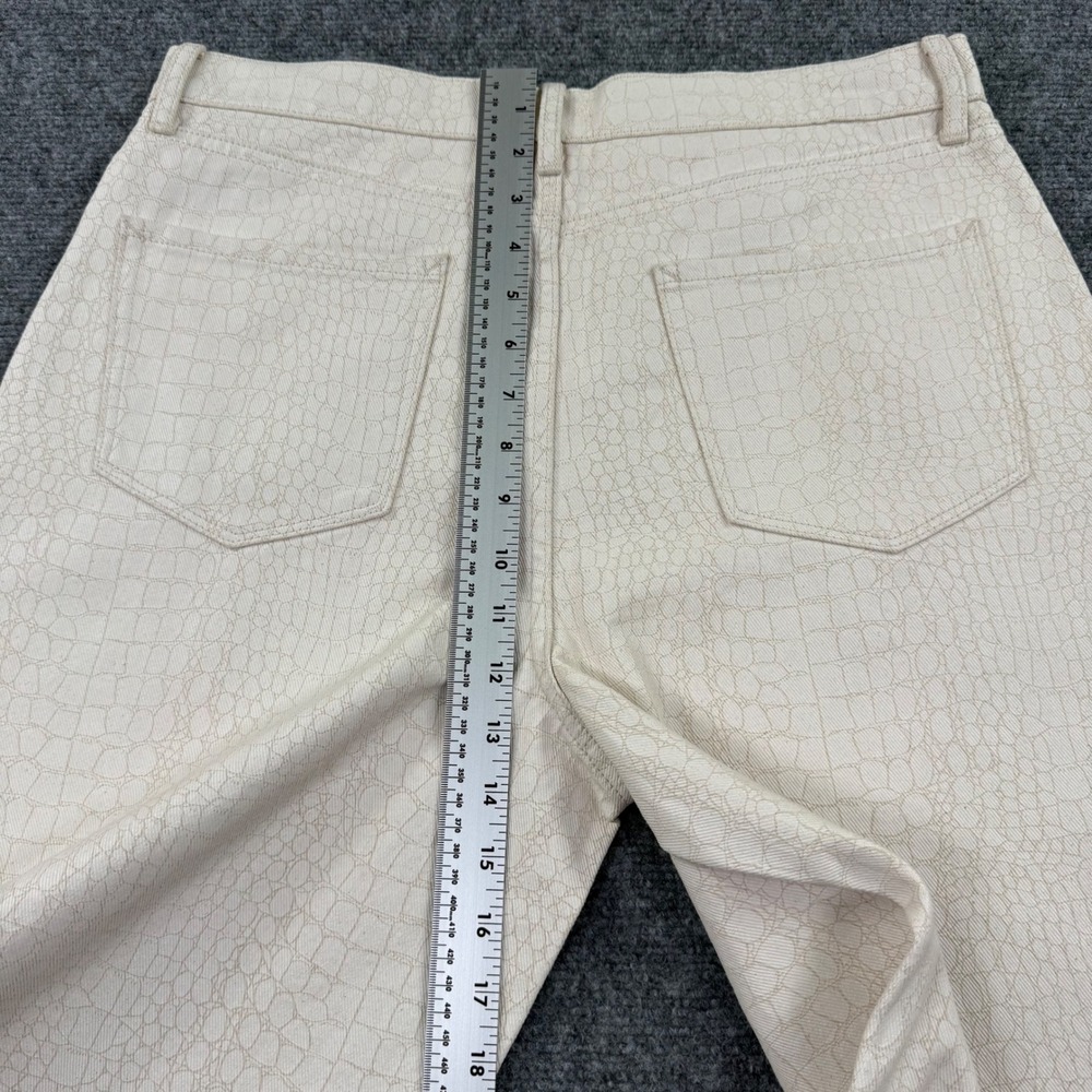 a.n.a Pants Size 10 31L Cream Croc Print High Rise Wide Leg NWT Women's - Picture 10 of 11